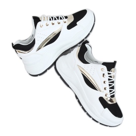 Chaussures de sport noires et blanches 9795 Black doré