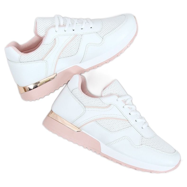 Chaussures de sport blanches VL134P BLANC / ROSE Chaussures de sport blanches VL134P BLANC / ROSE