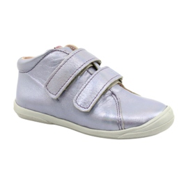 Chaussures velcro en cuir des filles 1264 Holographic Mazurek violet