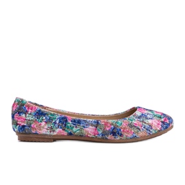 Ballerines bleues brillantes à fleurs Luz