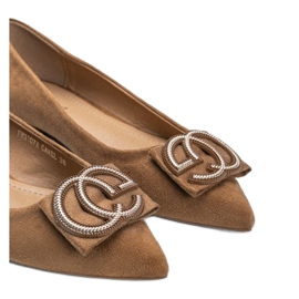 Ballerines à talons plats marrons de Lisbeth brun