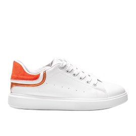 Baskets blanches femme Makaila orange