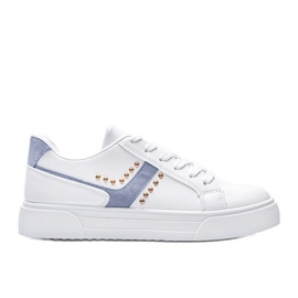Baskets blanches femme Emilie Bleu