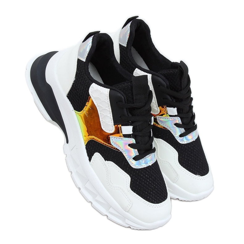 Chaussures de sport noires et blanches BH003 Noir le noir