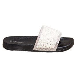 Seastar Pantoufles Élégantes Avec Des Perles le noir Seastar Pantoufles Élégantes Avec Des Perles le noir