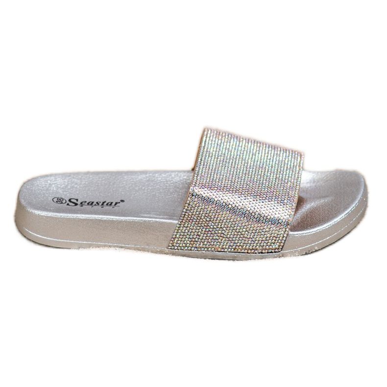 Seastar Pantoufles Avec Cristaux gris