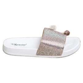 Seastar Pantoufles Avec Cristaux blanche