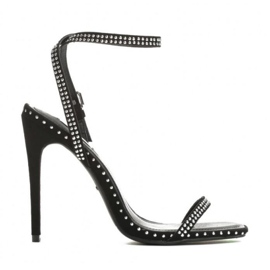 Sandales sur un talon haut Vices 5154-1A Noir le noir argent