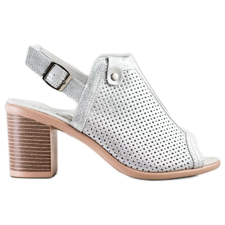 Sandales brillantes en cuir VINCEZA argent