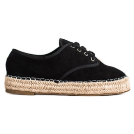 SHELOVET Espadrilles en daim noir