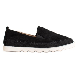 SHELOVET Slipons en daim pour le printemps le noir
