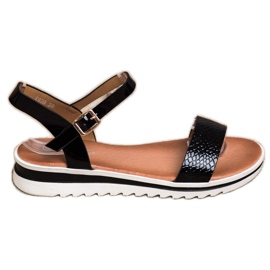 Weide Sandales vernies décontractées noir