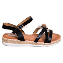 Weide Sandales noires confortables