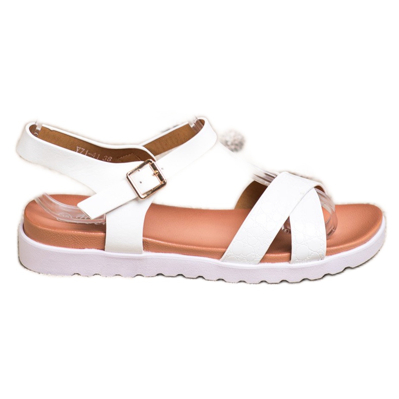 Weide Sandales blanches avec cuir écologique