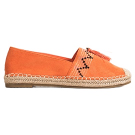 Best Shoes Espadrilles à la mode avec ornements orange Best Shoes Espadrilles à la mode avec ornements orange