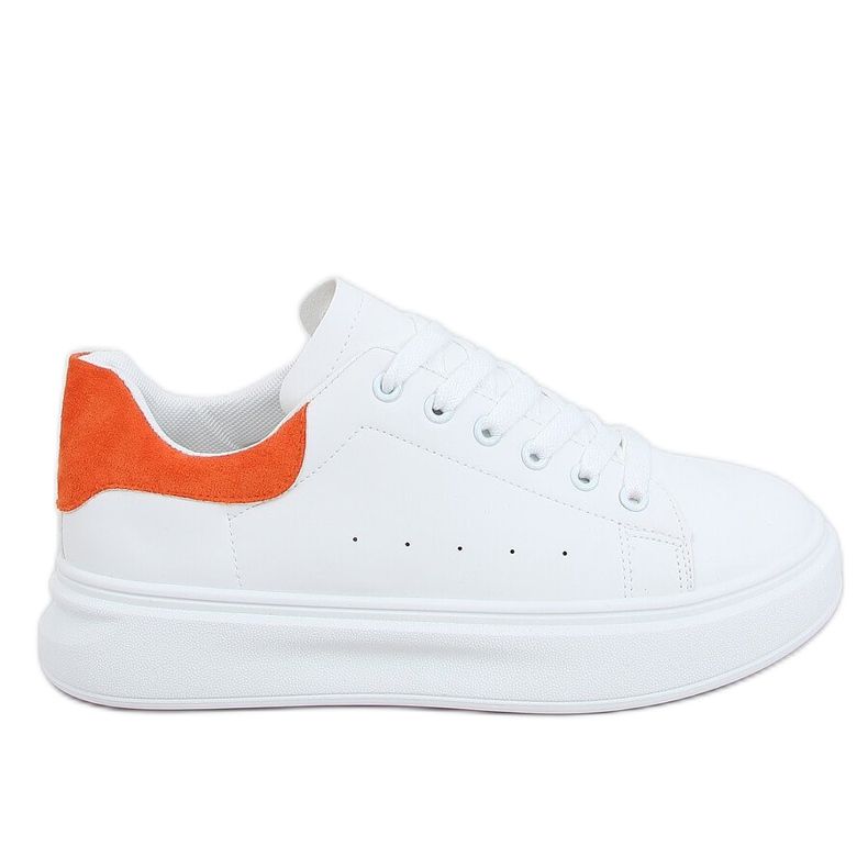 Baskets femme blanches et orange A88-63 Orange Baskets femme blanches et orange A88-63 Orange