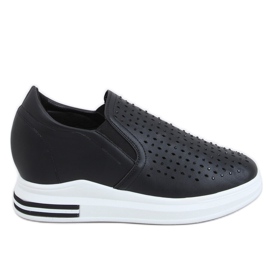 Baskets noires à talons compensés HY-251 Noir le noir