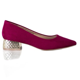 Filippo Escarpins fuchsia à talon doré rose