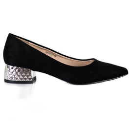 Filippo Escarpins noirs à talon doré