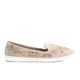 Mocassins ajourés beiges avec oxyde de zirconium Brianna