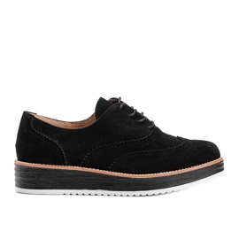 Chaussures en daim noir sur une semelle haute Kenya le noir