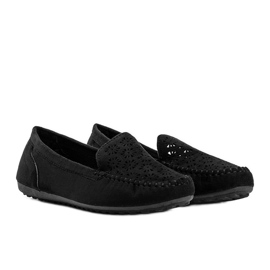 Mocassins noirs à bout ajouré Frida