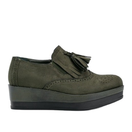 Chaussures en daim vertes sur le compensé Makenzie