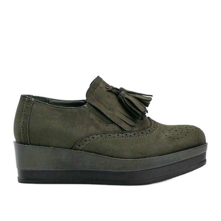 Chaussures en daim vertes sur le compensé Makenzie