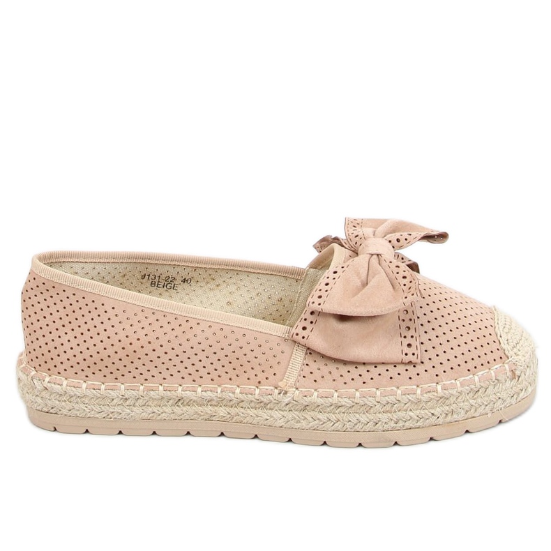 Espadrilles femme beiges et roses J131-22 Beige