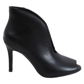 Boots noires à bout ouvert 9501 Noir le noir