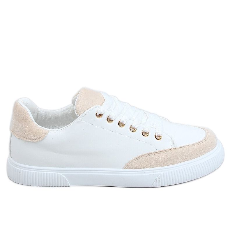 Baskets femme blanches 6110 Beige