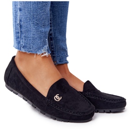 PS1 Mocassins Femme Noirs En Daim Madelyn le noir