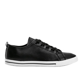 Baskets noires en cuir écologique de Joelle