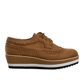 Chaussures en daim marron à semelles hautes Camryn brun