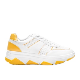 Baskets blanches et jaunes Julissa
