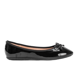 Ballerines laquées noires à nœud Lesley le noir