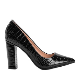 Escarpins noirs sur un poteau en éco-cuir Keely