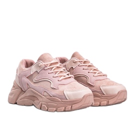 Baskets en éco-daim rose Abbie