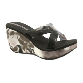 Pantoufles compensées Ipanema 83071 Lipsick Straps VII pour femmes le noir gris