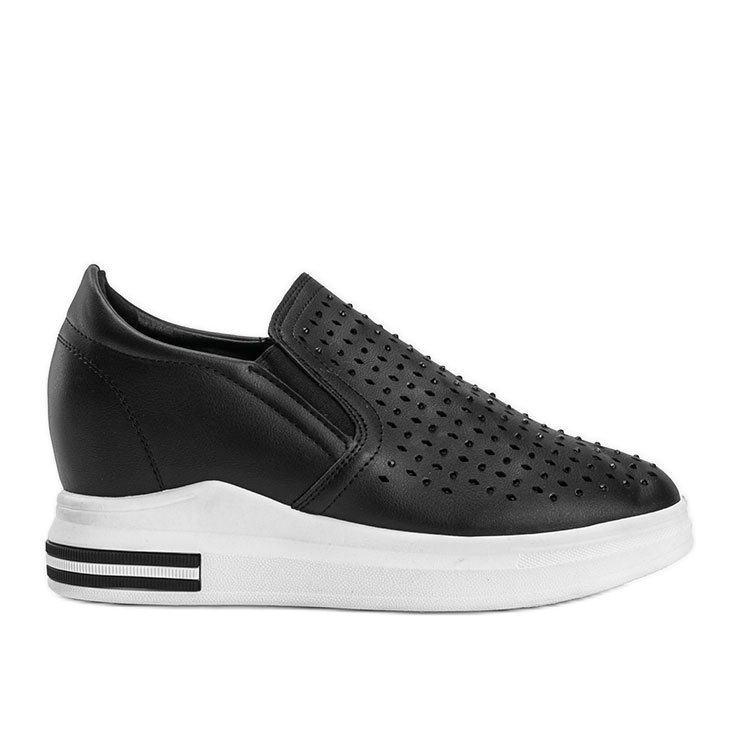 Baskets compensées noires ajourées Kyra le noir