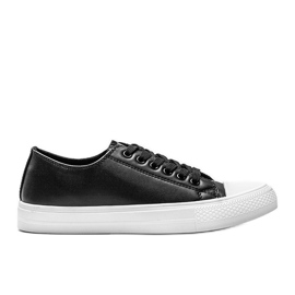 Baskets classiques en cuir écologique Eleanor noires le noir