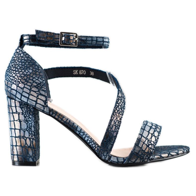 Sandales Sergio Leone à imprimé serpent bleu