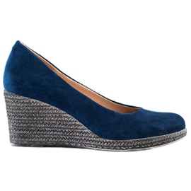 Escarpins en daim VINCEZA bleu