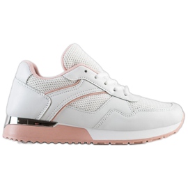 SHELOVET Baskets élégantes pour le printemps blanc rose