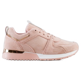 SHELOVET Baskets en daim poudré rose SHELOVET Baskets en daim poudré rose