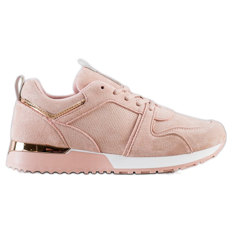 SHELOVET Baskets en daim poudré rose