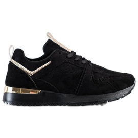 SHELOVET Baskets en daim noires