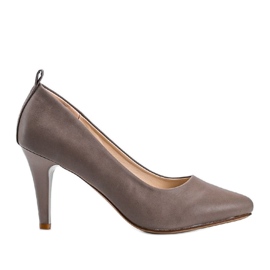 Escarpins gris sur un talon Felicity beige