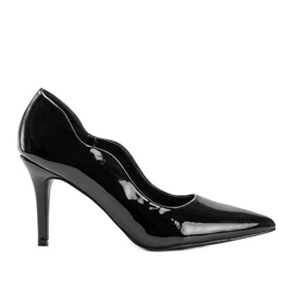 Escarpins laqués noirs sur talon Gina le noir Escarpins laqués noirs sur talon Gina le noir