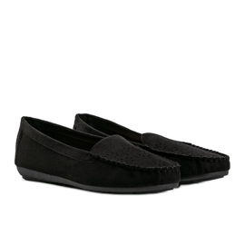 Mocassins noirs à bout ajouré Justine le noir